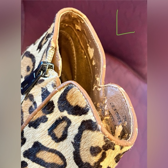 On Trend! Sam Edelman Petty Leopard Print Horsehair Ankle Booties 7M Brown/Gold - Picture 14 of 15